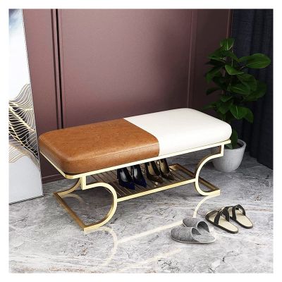 ALDEPO Shoe Cabinet Style Shoe Rack Bench,Luxurious Entryway Shoe Bench Shoe Storage Organizer Shelf,Shoe Storage Bench Seat with Sponge Cushion,Size:100x38x42cm (Color : E, Size : 80x38x42cm)