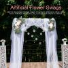 BEIJIALY 2pcs Wedding Arch Decor Rose Flower Swags, Rustic Wedding Arch Flowers Door Wreath Home Decoration Rose Flower Swag Arrangements for Wedding Welcome Sign(Pink) view 2