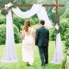 BEIJIALY 2pcs Wedding Arch Decor Rose Flower Swags, Rustic Wedding Arch Flowers Door Wreath Home Decoration Rose Flower Swag Arrangements for Wedding Welcome Sign(Pink) view 3