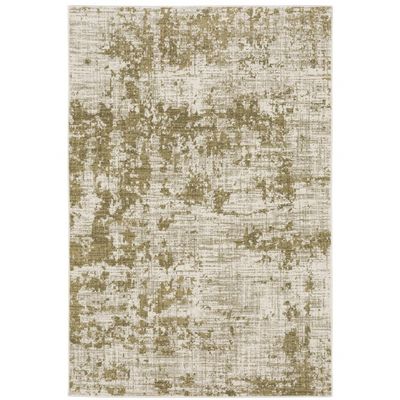 4' X 6' Beige Gold and Grey Abstract Power Loom Stain Resistant Area Rug