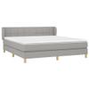 CUMYZO Box Spring Bed with Mattress and headboard,Fabric Bed in a Box Upholstered Platform Bed Frame/Mattress Foundation/Wood Slat SupportLight Gray,Queen view 4