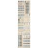2' X 8' Green Grey and Ivory Geometric Power Loom Stain Resistant Runner Rug view 1