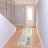 2' X 8' Green Grey and Ivory Geometric Power Loom Stain Resistant Runner Rug view 2