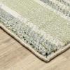 2' X 8' Green Grey and Ivory Geometric Power Loom Stain Resistant Runner Rug view 4