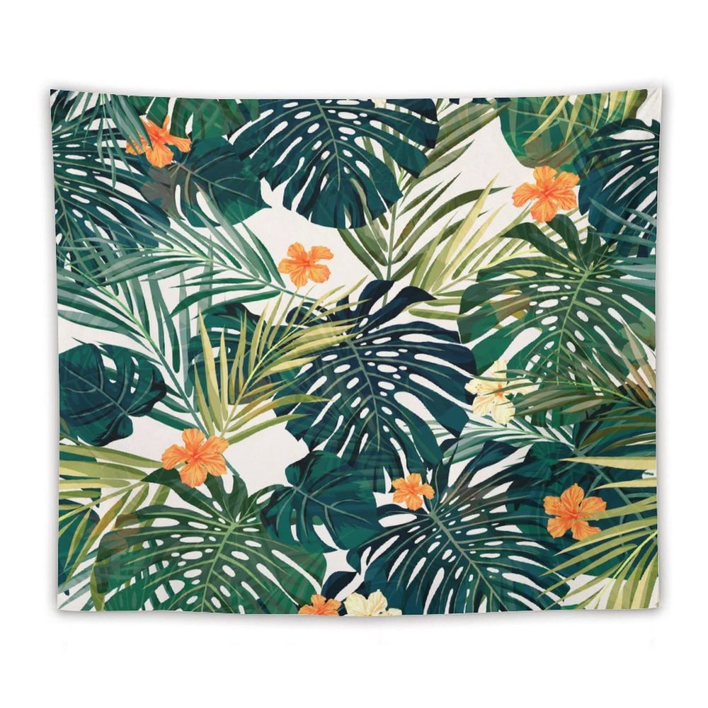 Tropical Leaf Tapestry,Beach Palm Tree Hippie Tapestries Wall Hanging for Dorm Living Room Bedroom Decor(50x60Inch)