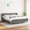 CUMYZO Box Spring Bed with Mattress and headboard,Fabric Bed in a Box Upholstered Platform Bed Frame/Mattress Foundation/Wood Slat SupportDark Gray,Queen view 1