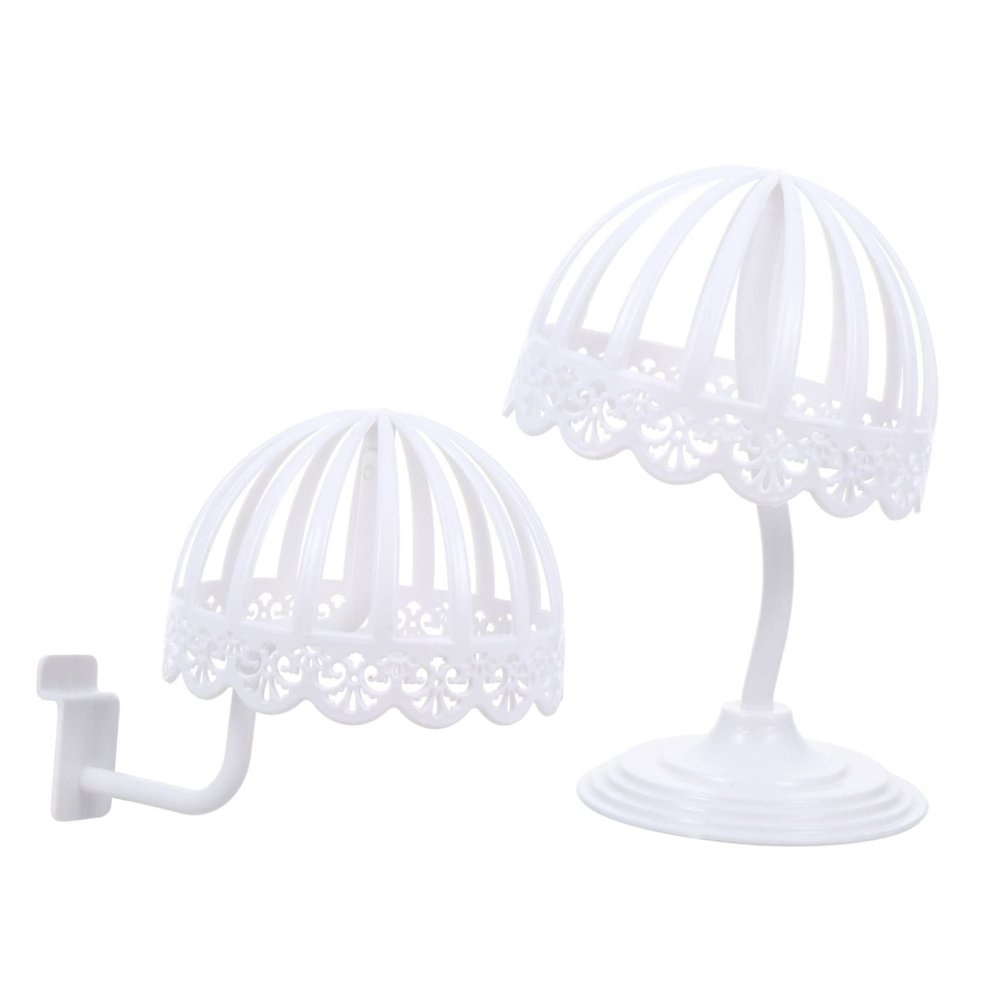 LALAFINA 2pcs Multifunctional Wig Display Stand and Hat Rack Holder for Styling Practice Display for Hairdressing Students and Home Use Height Random Style