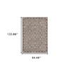 8' X 11' Charcoal Ivory and Beige Floral Power Loom Area Rug with Fringe view 2