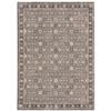 8' X 11' Charcoal Ivory and Beige Floral Power Loom Area Rug with Fringe view 3