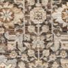 8' X 11' Charcoal Ivory and Beige Floral Power Loom Area Rug with Fringe view 4