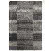 6' X 9' Charcoal Silver and Grey Geometric Shag Power Loom Stain Resistant Area Rug view 1