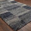 6' X 9' Charcoal Silver and Grey Geometric Shag Power Loom Stain Resistant Area Rug view 4
