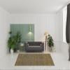 6' X 9' Brown Gold Rust Blue and Green Geometric Power Loom Stain Resistant Area Rug view 2