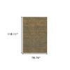 6' X 9' Brown Gold Rust Blue and Green Geometric Power Loom Stain Resistant Area Rug view 3