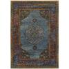 9' X 12' Blue Gold Green Red Orange and Purple Oriental Power Loom Stain Resistant Area Rug view 1