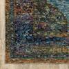 9' X 12' Blue Gold Green Red Orange and Purple Oriental Power Loom Stain Resistant Area Rug view 4