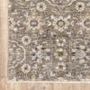 10' X 13' Grey and Tan Floral Power Loom Stain Resistant Area Rug with Fringe view 1