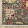 10' X 13' Grey Charcoal Yellow Blue Rust Red Pink Green and Ivory Oriental Power Loom Stain Resistant Area Rug with Fringe view 3