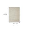 10' X 13' Ivory Beige Taupe and Tan Geometric Power Loom Stain Resistant Area Rug with Fringe view 2