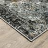 10' X 13' Ivory Charcoal Grey Blue Rust Gold and Brown Oriental Power Loom Stain Resistant Area Rug view 4