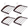 DOITOOL 4pcs Multi Non- Wooden Pants Hanger Organizer for Clothes Drying Space Saving Design for Trousers Scarves and Accessories Natural Wood Construction view 1