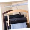 DOITOOL 4pcs Multi Non- Wooden Pants Hanger Organizer for Clothes Drying Space Saving Design for Trousers Scarves and Accessories Natural Wood Construction view 3