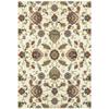 10' X 13' Ivory Green Blue Red Salmon and Yellow Floral Power Loom Stain Resistant Area Rug view 1