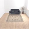 10' X 13' Ivory and Blue Oriental Power Loom Stain Resistant Area Rug with Fringe view 2
