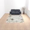 10' X 13' Beige Grey Tan and Brown Geometric Power Loom Stain Resistant Area Rug view 2