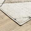 10' X 13' Beige Grey Tan and Brown Geometric Power Loom Stain Resistant Area Rug view 4