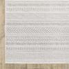 8' X 11' White and Grey Geometric Power Loom Stain Resistant Area Rug view 4