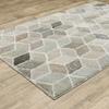 10' X 13' Beige Brown Grey Tan Sage and Pale Blue Geometric Power Loom Stain Resistant Area Rug view 4