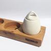 AggCoddler - Scandinavian Porcelain 4-Piece Egg Coddler with Serving Tray Set- Minimalist Design Egg Poacher Cooker for Quick and Easy Breakfast or Elegant Display - Small Julia view 1