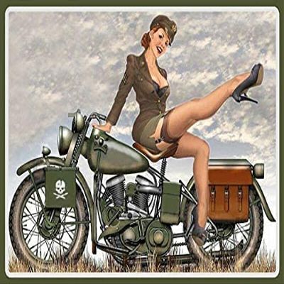 Nostalgic Vintage Metal Wall Dcor 8 X 12 Inches Us Army Biker Pin Up Girl Tin Retro Poster Rustic Home Decor Bar Kitchen Wall Sign Art Rustic Decor Metal Plaque Motivational Poster Funny Metal Sign