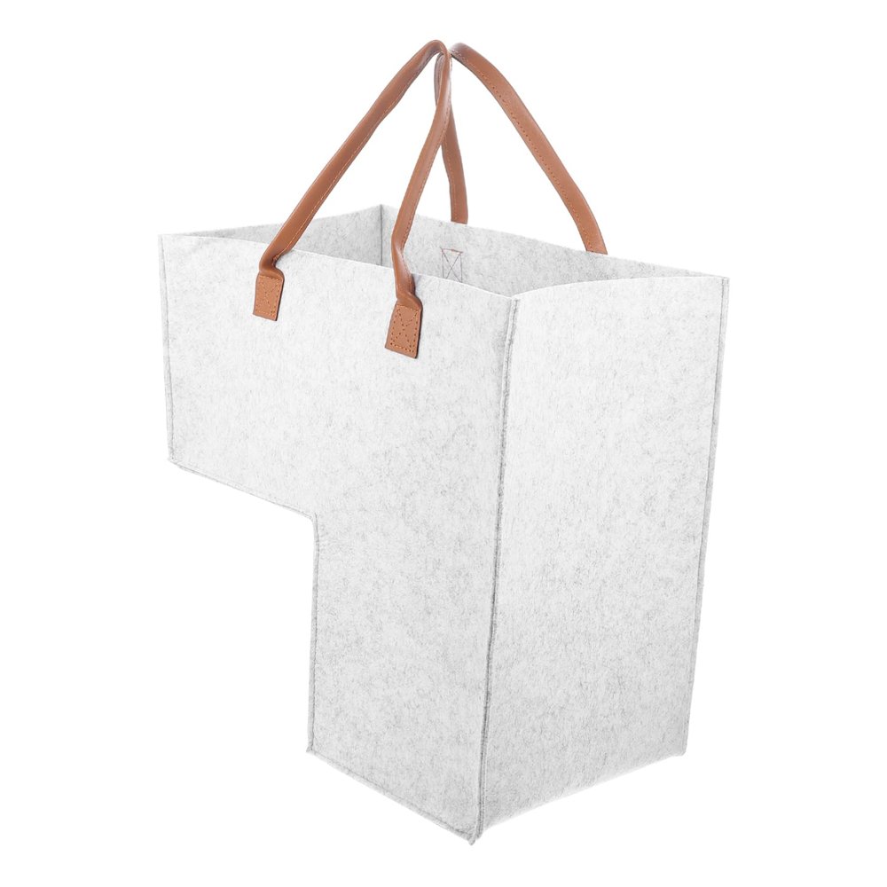 CAXUSD Foldable Stair Storage Basket, Light Grey, 20"L x 12"W x 14"H