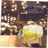 Anneome 2sets Glass Wine Barrels Bamboo Stand Retro Sealed Beverage Dispenser for Whiskey Rum Vodka and More Capacity Glass Drink Dispenser Lid view 3