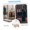 Anneome 2sets Glass Wine Barrels Bamboo Stand Retro Sealed Beverage Dispenser for Whiskey Rum Vodka and More Capacity Glass Drink Dispenser Lid view 4