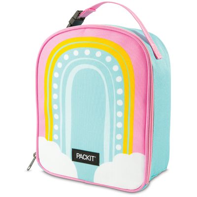 PackIt Freezable Playtime Lunch Box, Rainbow, Built with EcoFreeze Technology, Collapsible, Reusable, Zip Closure With Buckle Handle, Perfect for Keeping Lunches Fresh Large