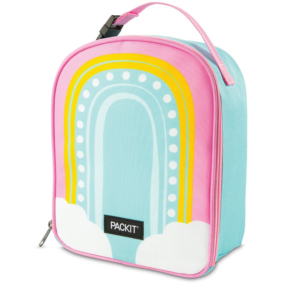 PackIt Freezable Playtime Lunch Box, Rainbow, Built with EcoFreeze Technology, Collapsible, Reusable, Zip Closure With Buckle Handle, Perfect for Keeping Lunches Fresh Large