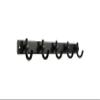 FantasHome 15" Wall Mounted Metal Hook Rack with 5 Hooks - Black view 2