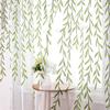 108 inch Sheer Curtains with Design 2 Panels Set for Windows Green Vine Leaf Pattern Bedroom Curtains Printed Long Curtain Sheers White Transparent Drapes for Living Room view 1