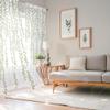 108 inch Sheer Curtains with Design 2 Panels Set for Windows Green Vine Leaf Pattern Bedroom Curtains Printed Long Curtain Sheers White Transparent Drapes for Living Room view 2