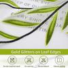 108 inch Sheer Curtains with Design 2 Panels Set for Windows Green Vine Leaf Pattern Bedroom Curtains Printed Long Curtain Sheers White Transparent Drapes for Living Room view 4