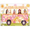 Hippie Bus Photo Prop Groovy Birthday Party Decorations Large Fabric Groovy Van Prop Hippie Selfie Frame Backdrop Background Banner Birthday Supplies Retro Daisy 60s 70s Party Favors 65.8 x 35.4 Inch view 1