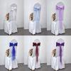 Pack of 50 Double Bows Organza Stretch Chair Sashes for Romantic Wedding Holiday Party Celebration Birthdays Chair Decorations (Red, 50pcs) view 4