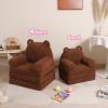 MOMCAYWEX Kids Sofa, Sherpa Couch with Tri-Layer Foam Cushions, Comfy Seating for Kids Age 36 Years, Brown view 4