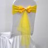 Pack of 20 Double Bows Organza Stretch Chair Sashes for Romantic Wedding Holiday Party Celebration Birthdays Chair Decorations (Golden Yellow, 20pcs) view 2
