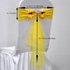 Pack of 20 Double Bows Organza Stretch Chair Sashes for Romantic Wedding Holiday Party Celebration Birthdays Chair Decorations (Golden Yellow, 20pcs) view 3