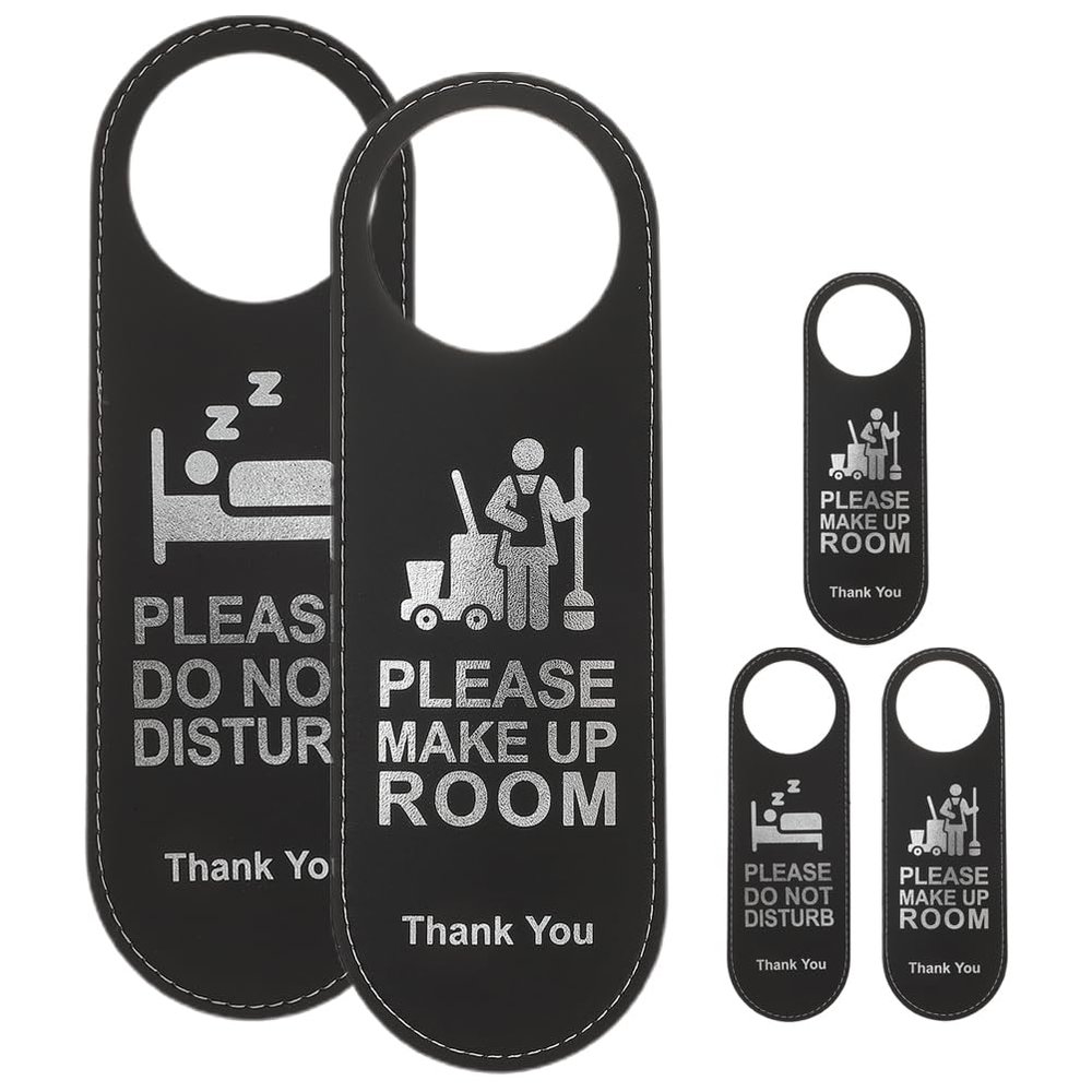 Double-Sided Door Sign 9.44X3.14 Inch Hotel Door Hanger Please do Not Disturb and Please Make up Room Door Signs for Privacy and