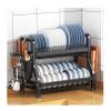 Compact Dish Rack for Kitchen Counter with Cutlery Holder, Durable Kitchen Shelves for Various Tableware, Dish Drainer Drain Board and Utensil Holder Simple Easy to Use view 1